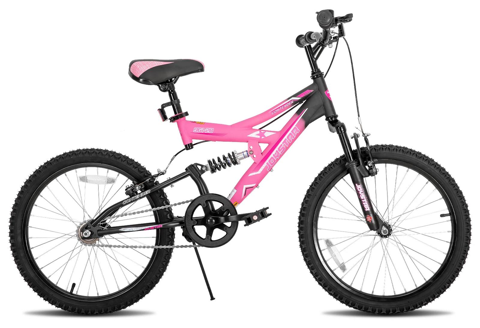 Kinderfahrrad - Kinder Mountainbike 50 cm (entspricht 20 Zoll) - Vollfederung - Stahlrahmen - V-Brakes vorn/hinten - für 5-13 Jahre - Pink