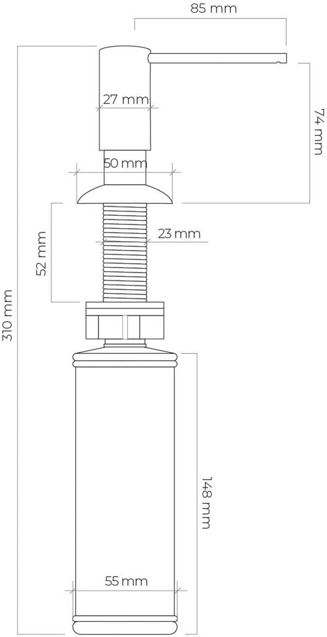 OLTENS Lindals Einbau-Flüssigkeitsspender 300 ml, Accessoires, 75101100, chrom