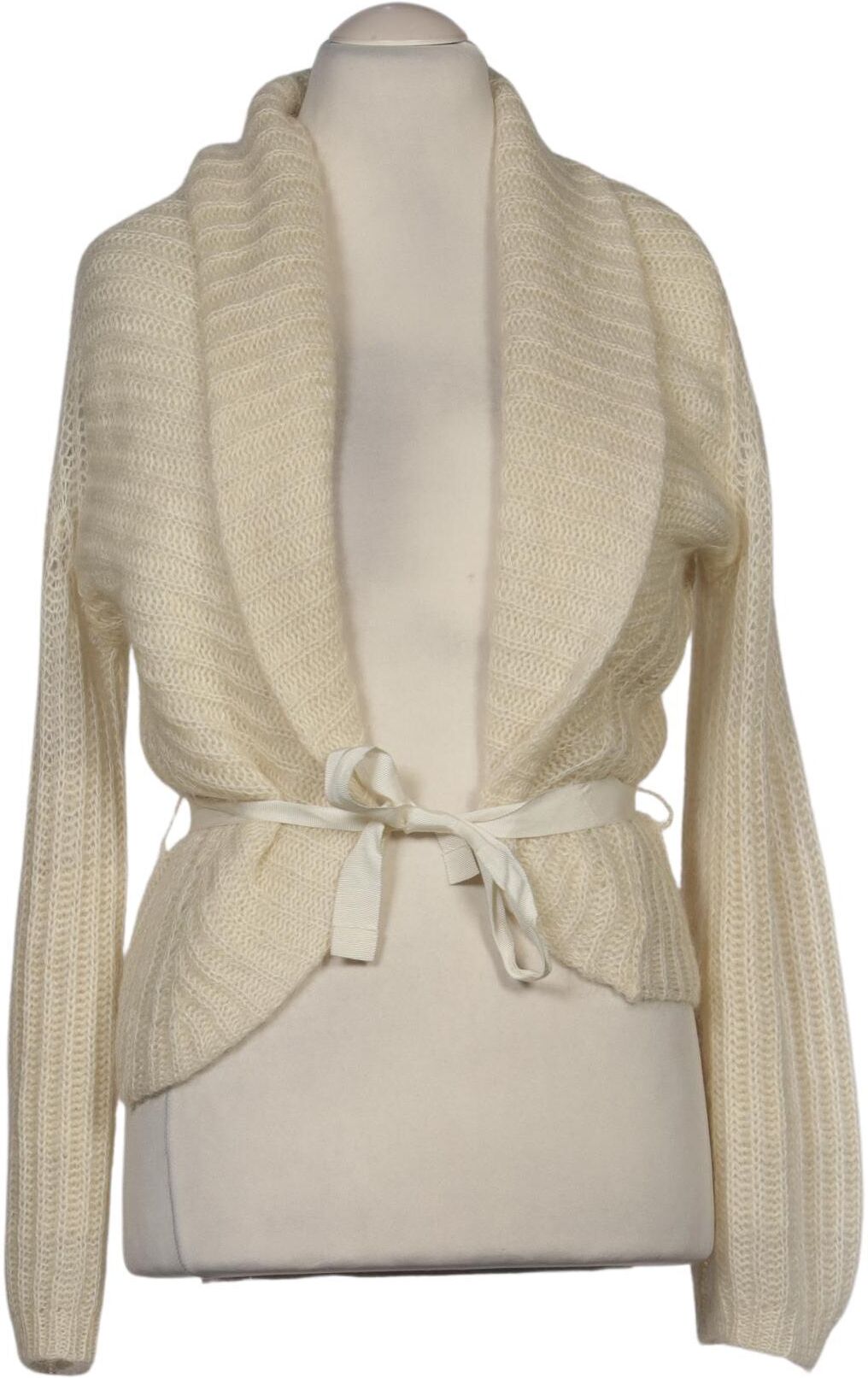 Turnover Damen Strickjacke, Cremeweiß, Gr. L, Mohair / Synthetik - Second Hand