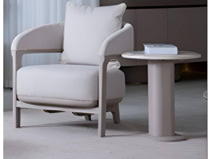 Xlmoebel Loungesessel Beiger Stoffstuhl mit modernem Design und komfortabler Polsterung (1-St., Loungesessel), Made in Europa