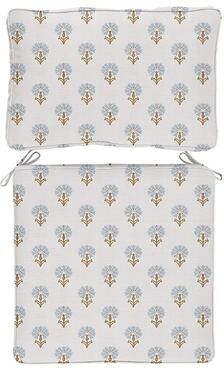 Replacement Seat and Back Cushion with Zipper - 26x42 - Box Edge, Montrose Cornflower - Ballard Designs
