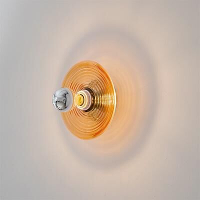 Friendly Fresh Finds LED Wall Lamp Water Ripple Glass Modern Wall Sconce For Bedroom Decor orange