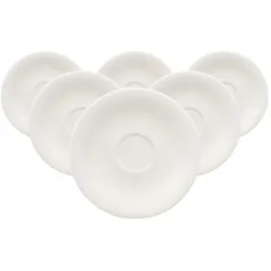 Villeroy & Boch Multipack New Cottage Basic Mokka-/Espressountertasse - 6 Stück, Untertasse, Weiss
