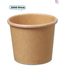 Dressingbecher klein, Becher braun 30ml, 2000 Stück, to go, take away, biologisch abbaubar, Kraftpapier+ PE
