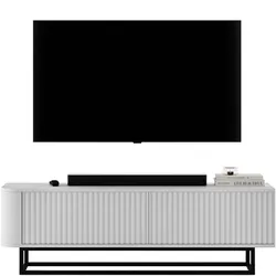 TV-LOWBOARD Aurora Weiß matt 140 cm mit Metallrahmen