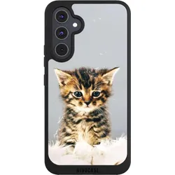Nivocase Handyhülle für Samsung Galaxy A54 5G Hülle NIVOpure Case Schwarz Feder Haustier Katze (Samsung Galaxy A54 5G), Smartphone Hülle, Schwarz