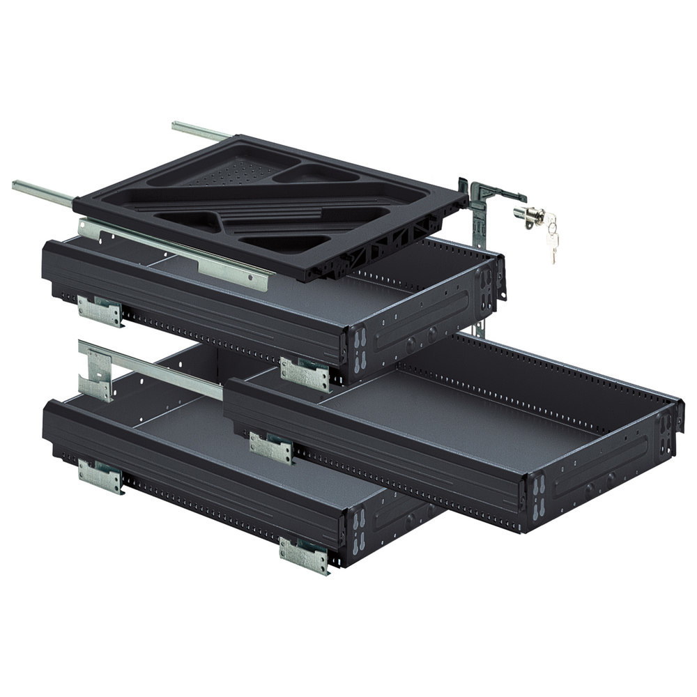 Hettich Büromöbel-Container-Set,mit Teilauszug Systema Top 2000, Einbaubreite 392mm, Mindesteinbautiefe 530mm 77602