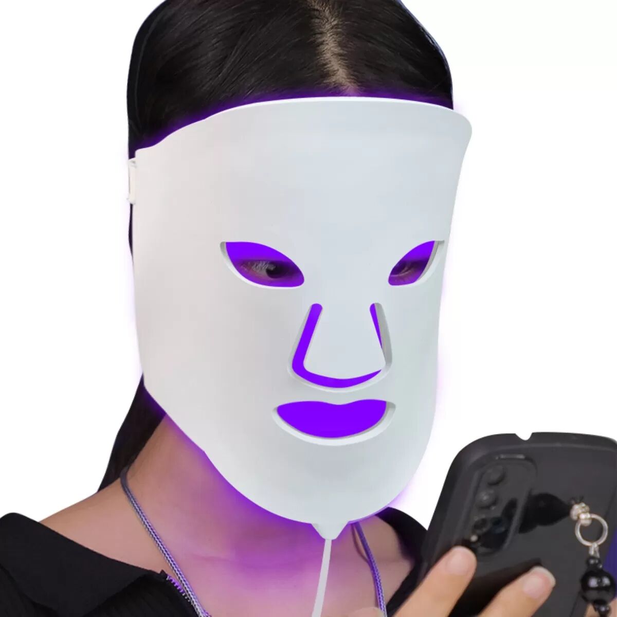 INF 7-Farben LED Gesichtsmaske Phototherapiegerät für Hautverjüngung und Aknebehandlung Weiß