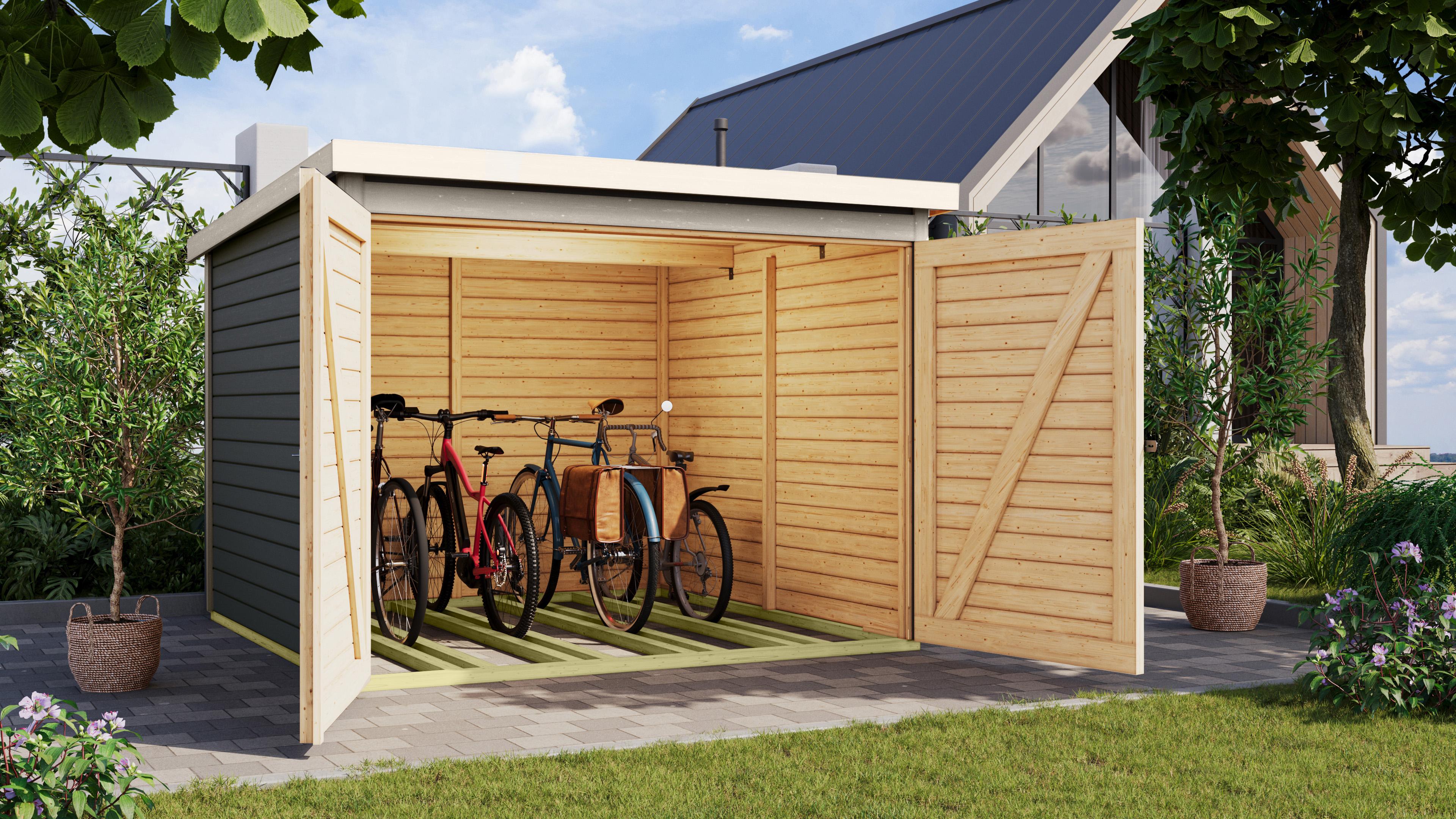 Karibu Fahrradgarage Serie 4 für 4 Fahrräder, 209x212 cm
