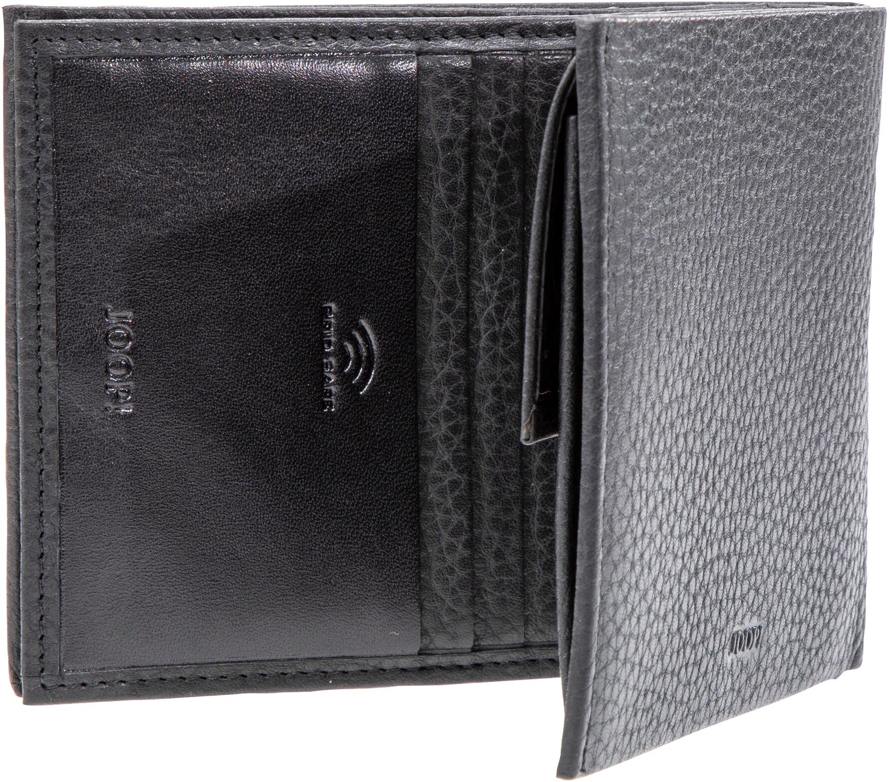 Joop! Geldbörse JOOP "cardona minos billfold h14", Herren, schwarz, Leder, unifarben, Kleinlederwaren Geldbörse, mit Beschlägen aus silberfarbenem Metall schwarz Einheitsgröße