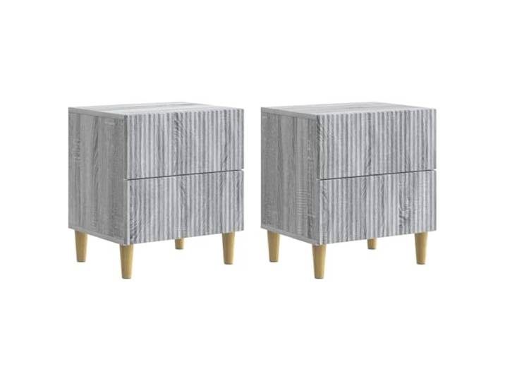 hliofuir Nachttisch 2er Set Graues Sonoma 43x34,5x48 cm Holzwerkstoff Kompakte Beistelltische fürs Schlafzimmer mit reichlich Stauraum in 2 Schubladen für Bücher und persönliche Dinge.