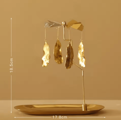 Inspire Curations LumiSpin Gold Rotating Candle Holder Romantic Spinning Tealight Decor For Home & Events without Tray 3