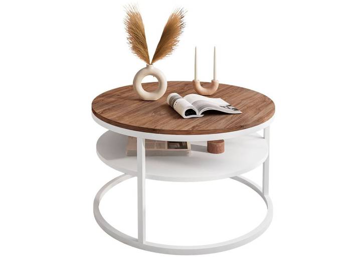 COUCHTISCH CIRI mit Regal Eichenholz Sterling
