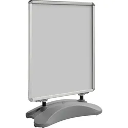 Kundenstopper, DIN A0, windfest, 32 mm Profil, runde Ecken, Aluminium, silber