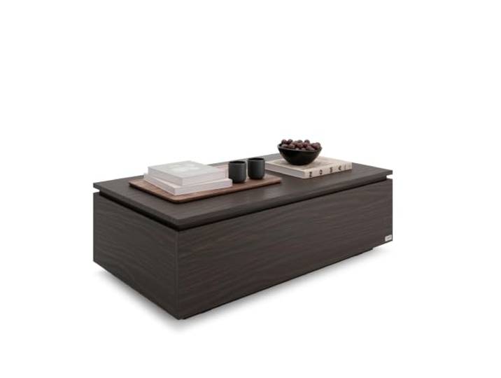 MOBILI FIVER, Couchtisch mit Stauraum, X, Nussbaum Dunkel, Made In Italy