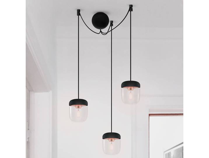 Design hanglamp Acorn, dimbaar, zwart, Woon-/ Eetkamer, Glas, Design, hanglamp