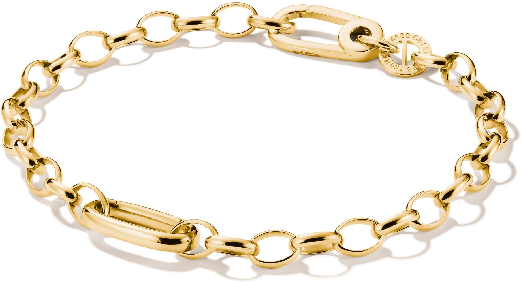 Charm-Armband THOMAS SABO "Charm Armband Goldfarben" Gr. 15, gelbgoldfarben, Armbänder, Damen, 15, Edelstahl, Charm-Armband