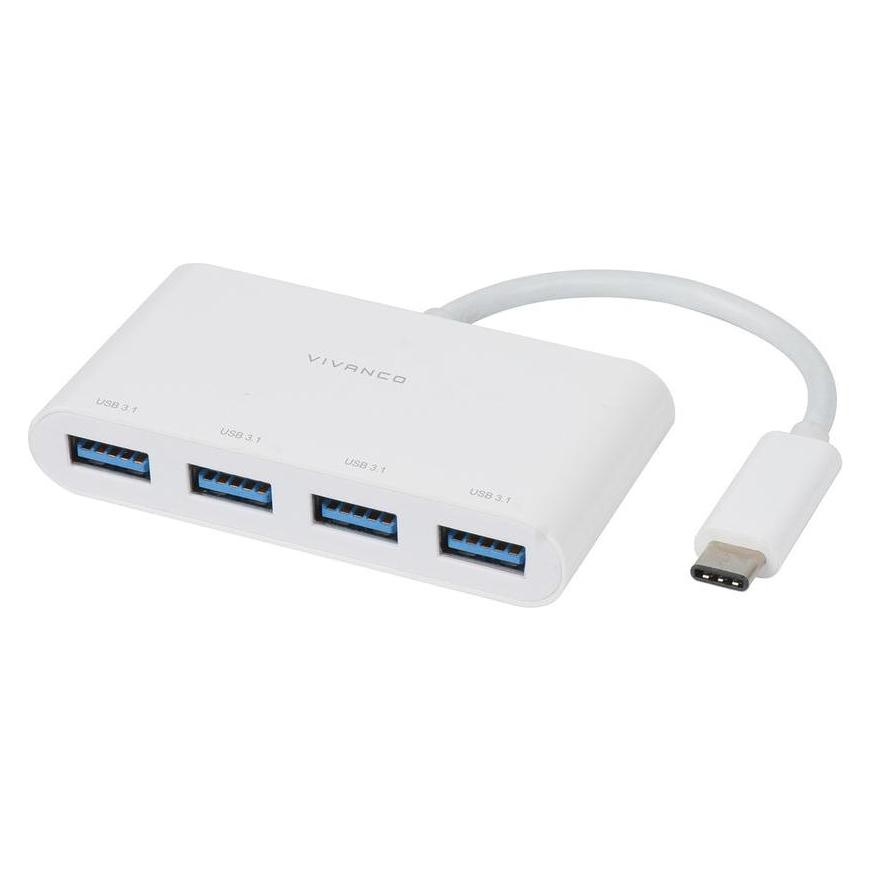 Vivanco Hub (USB-C, 4 Ports) (VVITHUB431USBIN)