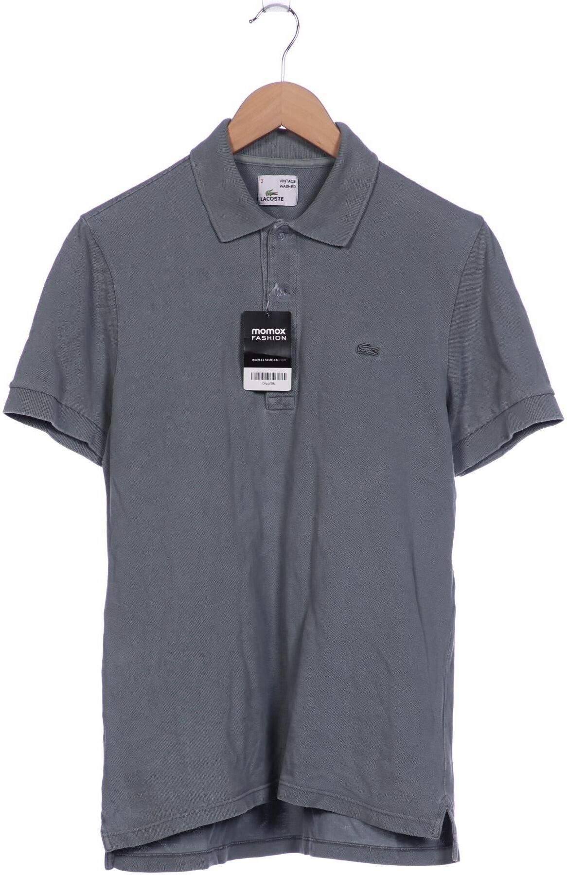 Lacoste Herren Poloshirt, Grau, Gr. M (Lacoste 3), Baumwolle - Second Hand