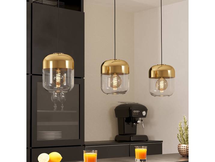 EGLO Glas Hängelampe Maryvilla, dimmbar, messing / gold, für Wohn- / Esszimmer, Glas, Modern, Pendelleuchte