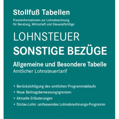 Tabelle, Lohnsteuer 2023 Sonstige Bezüge, Taschenbuch von , Stollfuß Verlag, 978-3-08-335023-1
