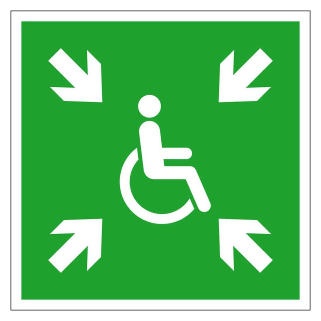 Wolk Fluchtwegschild Folie Vorläufige Evakuierungsstelle SafetyMarking (38.A2080)
