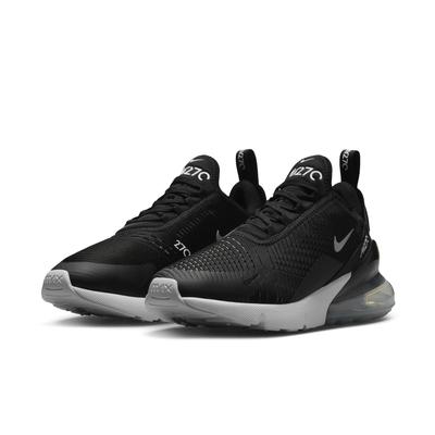 Sneaker NIKE SPORTSWEAR "Air Max 270", Herren, Gr. 38,5, schwarz, metallic silber, weiß, Synthetik, Textil, Schuhe Sneaker