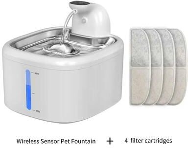 Uplift Essentials 3.5L Wireless Stainless Steel Smart Pet Fountain fountain + 4 Filters