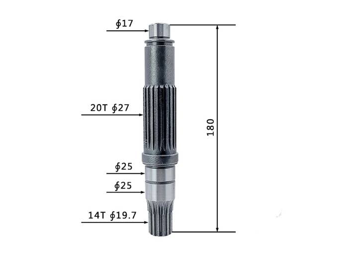 Convient pour la pompe à engrenages de moteur de déplacement de l'excavatrice Komatsu PC120-6 / arbre de moteur 14/20 dents