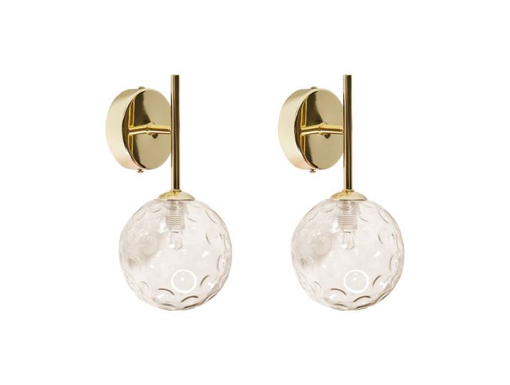 Lot de 2 lampes murales verre beige