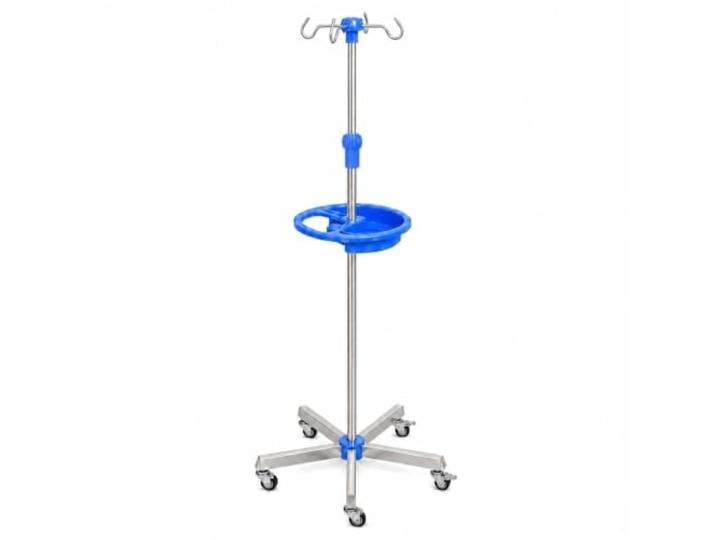 Rollbare Infusionsständer for den privaten und täglichen Gebrauch stabil Von 39,37'' bis 74,80 höhenverstellbar mit rundem Ablagefach und 4 Haken