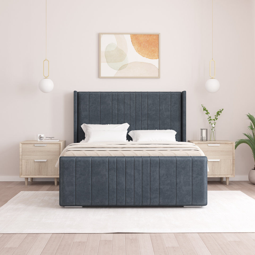 Etta Avenue Denzel Upholstered Bed Charcoal Single (3')