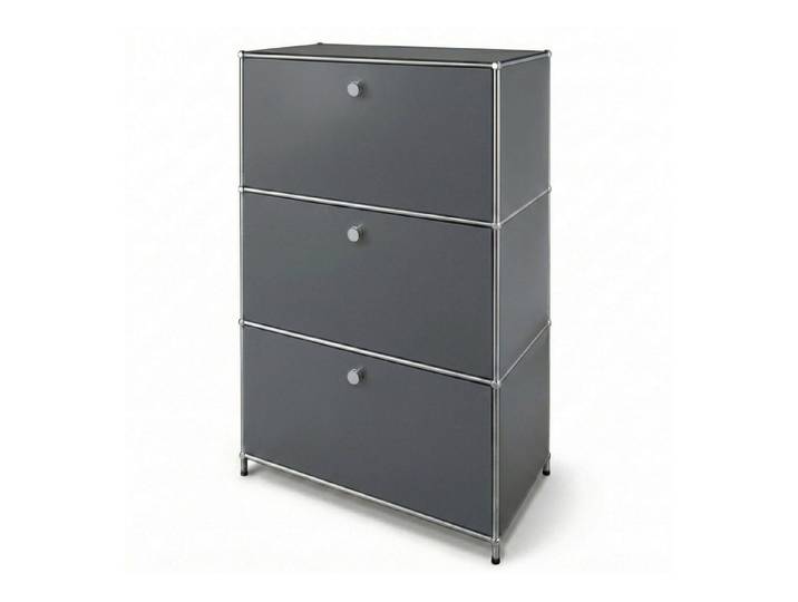 Floordirekt Sideboard Concept Epure MK-129 Metallschrank, 3 verschließbare Fächer, 3 verschließbare Fächer, B75×T40×H120 cm