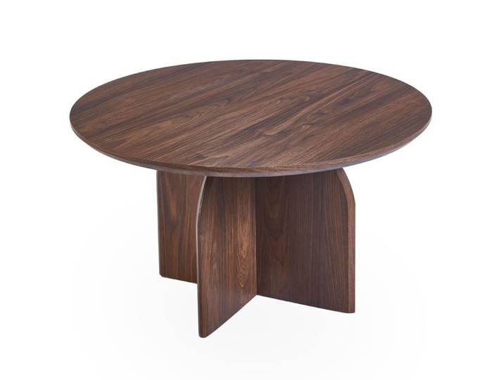 MENZZO Table basse ronde élégante 80cm Calyptus Bois foncé