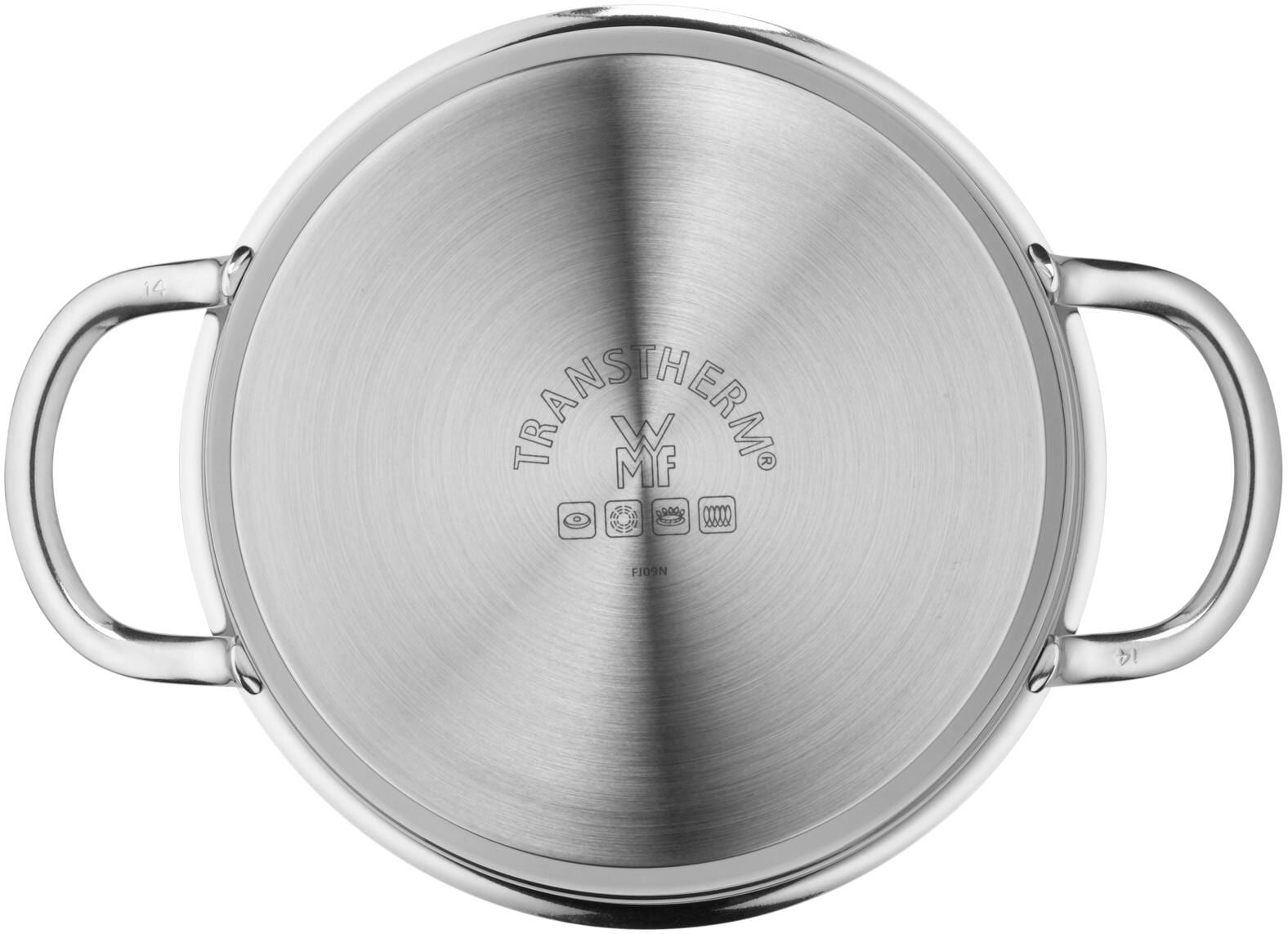 Kochtopf WMF "WMF Mini Fleischtopf mit Deckel", silber (silberfarben), H:8,8cm Ø:14cm, Töpfe, Kochtopf silberfarben 1,3 l + Ø 14cm + Höhe 8,8cm