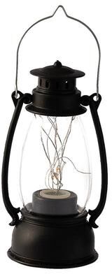 Inspired Deals Vintage LED Lantern Decor Christmas Table Centerpiece Battery Operated Holiday Lamp black