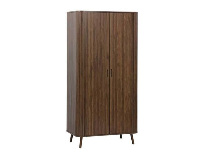 sweeek - Armoire décor bois rainuré avec étagère et penderie LEGACY