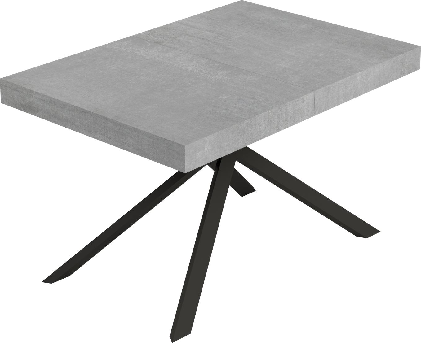 Niket Ausziehtisch 140/224x80cm Beton Anthrazit Beine