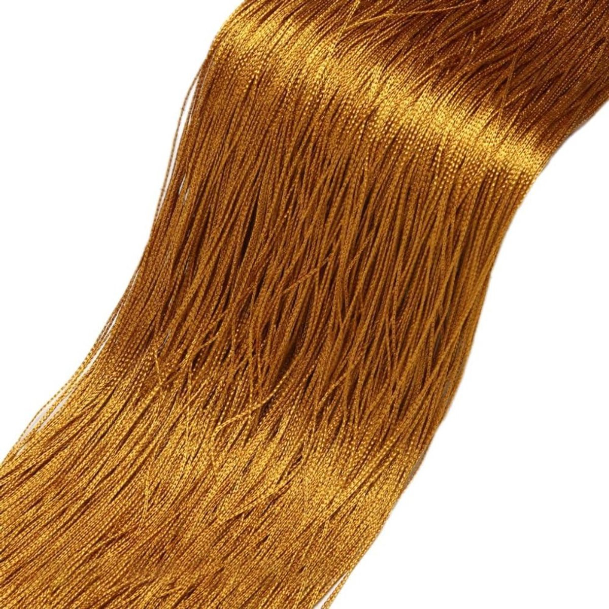 Set van 2 goudkleurige polyester draadgordijnen als ruimteverdelers, 1 x 2 m