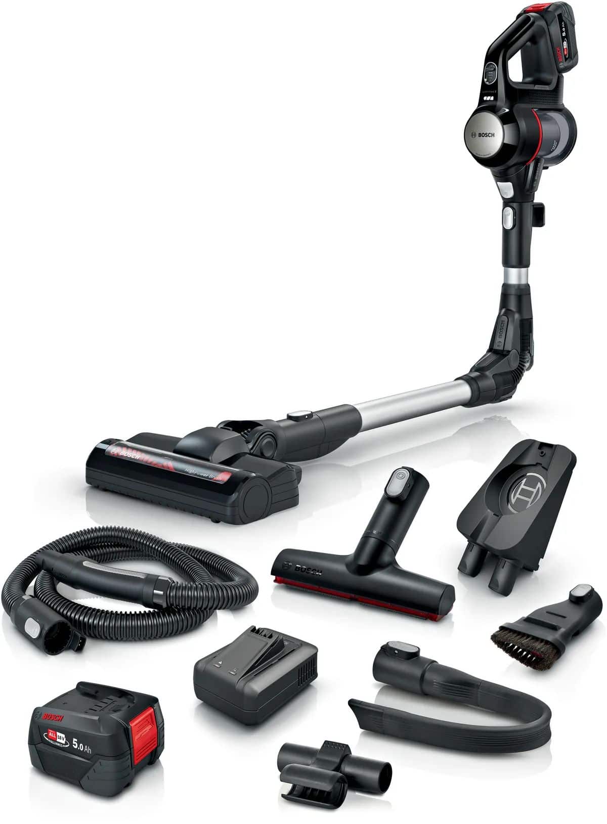 Bosch Unlimited 7 BSS715FRSH Handstaubsauger Beutellos bis 35 min Laufzeit 18 V (Schwarz, Silber)