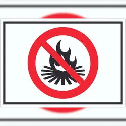 HB-Druck Lagerfeuer verboten Symbol Aufkleber A4 (210x297mm)