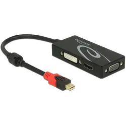 Delock Mini DP zu (HDMI, VGA), Video Adapter, Schwarz