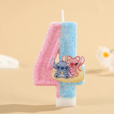 Uplift Treasures Cartoon Stitch Number Birthday Candle For Cake Decoration 4