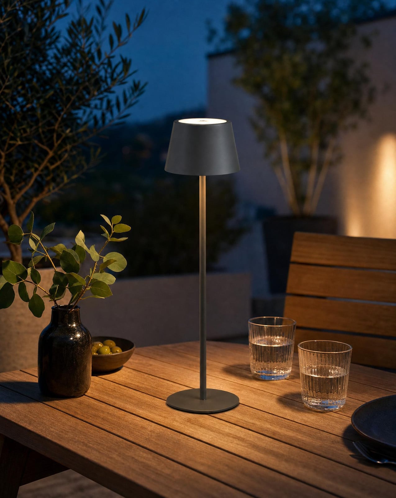 Northpoint LED-tafellamp 3-in-1 met warmwit licht en USB-aansluiting, grijs