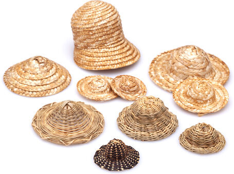 Strohhüte-Sortiment, 4–10 cm, 10 Stück