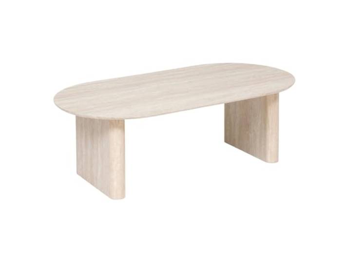 Atmosphera - Anaya Ovaler Couchtisch in Travertinoptik - Beige - 120 x 60 x 40 cm - Für Moderne Wohnzimmer