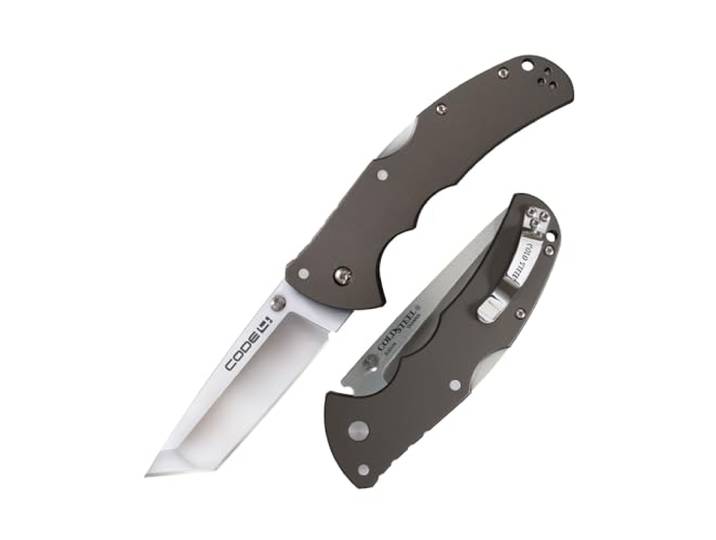 Cold Steel, Code 4 Lockback Tanto, Klappmesser, Tanto Klinge, Taschenmesser, Aluminium Griff, Satin Finish, S35VN Klingenstahl, scharfes Messer für Outdoor, Camping, Schnitzen