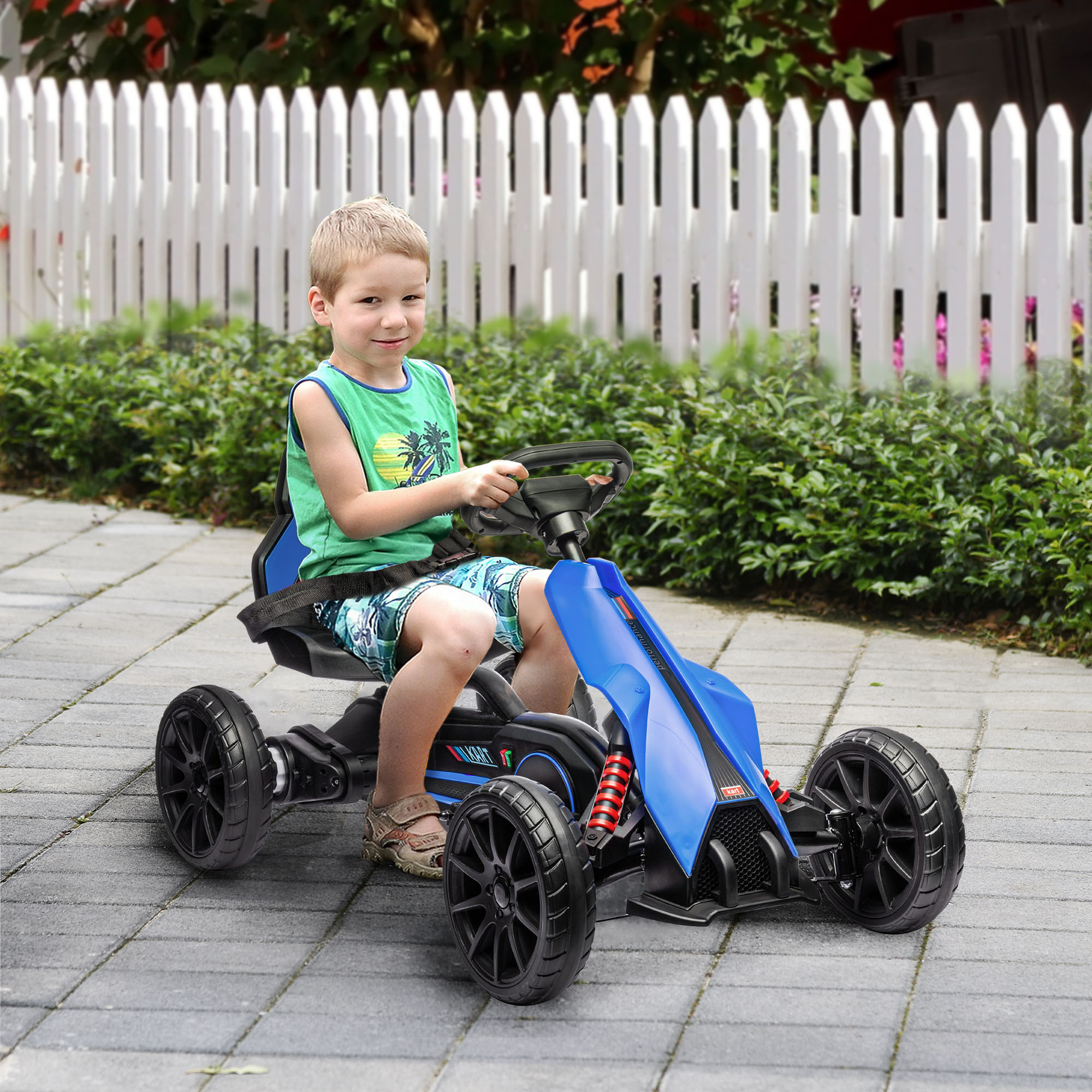 Homcom Go kart elettrico per bambini con cintura e ruote EVA, 3-8 anni   Aosom Italy