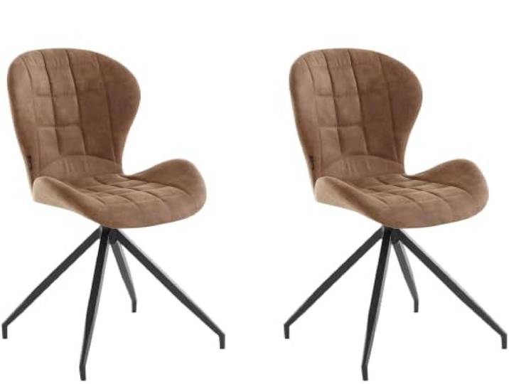 Nova Gepolsterte Esszimmerstühle 2er Set aus Mikrofaser Capuccino