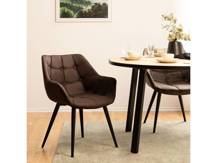 Chaise à accoudoirs Lamppi II 60 x 81 x 64cm Lot de 2 Marron/Expresso